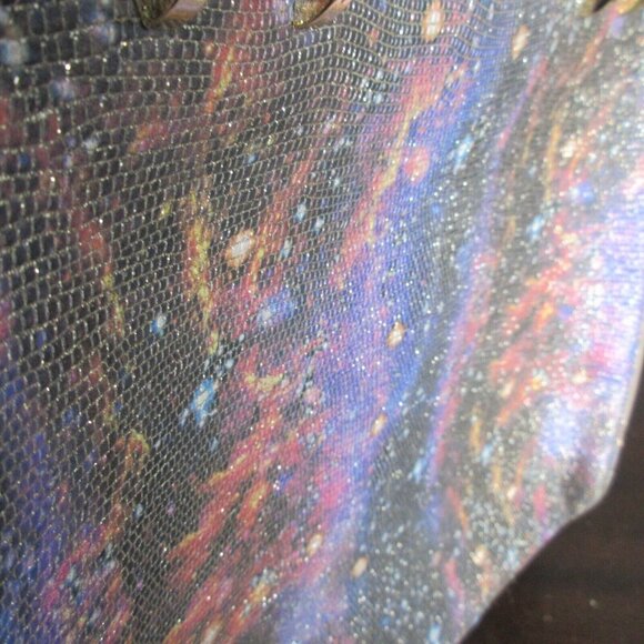 Gilda Tonelli Made in Italy Glittery Tote Bag Cream Glossy Purse Leather 980 - Picture 7 of 14